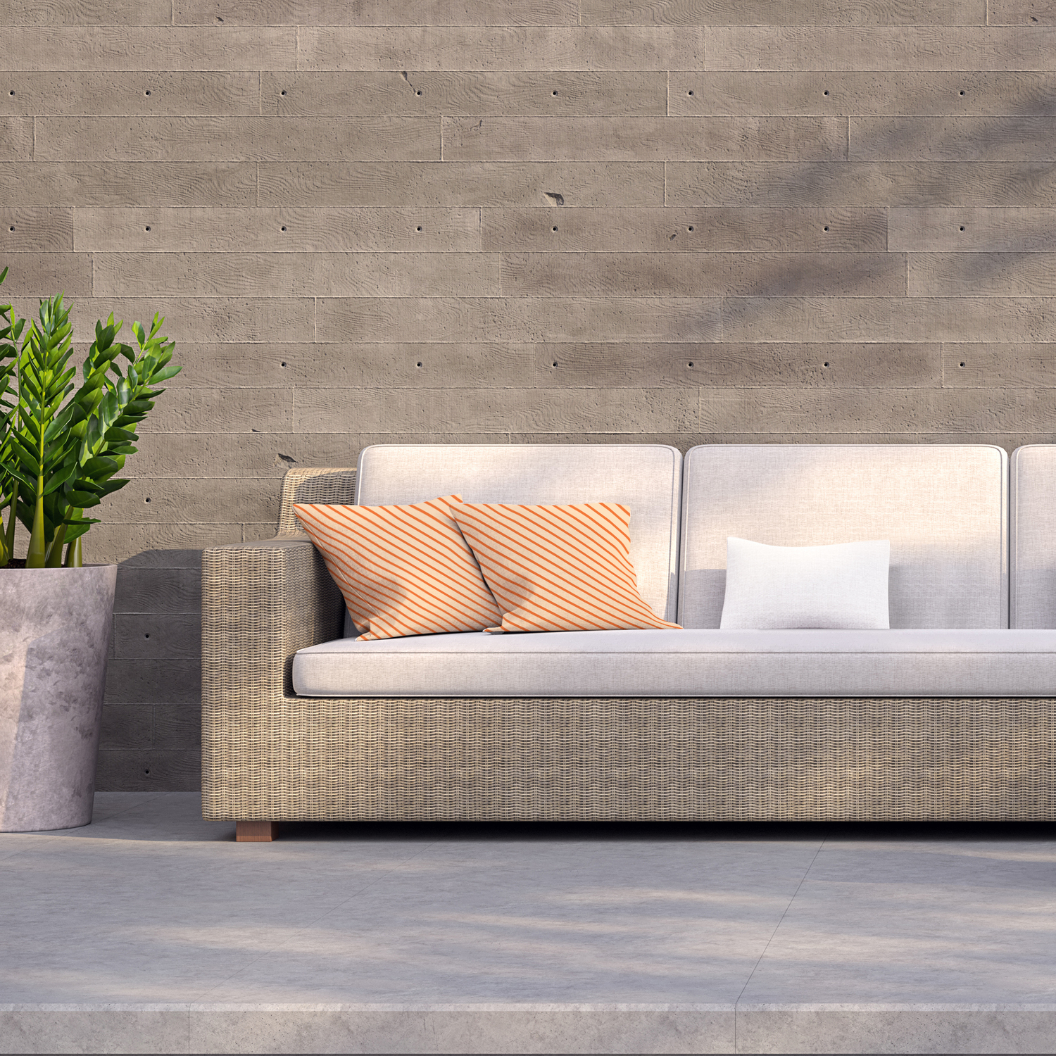 Orange Lines Outdoor Cushion - Orange / 60cm