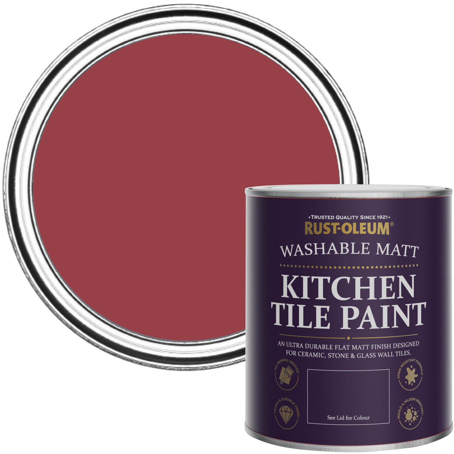 Rust-Oleum Kitchen Tile Paint Matt - Soho 750ml -  Red