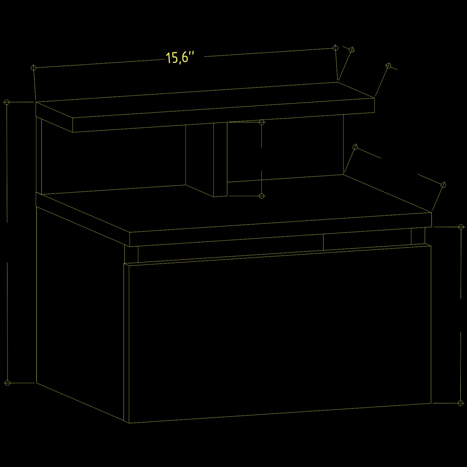 Aleph Floating Bedside Table - Anthracite