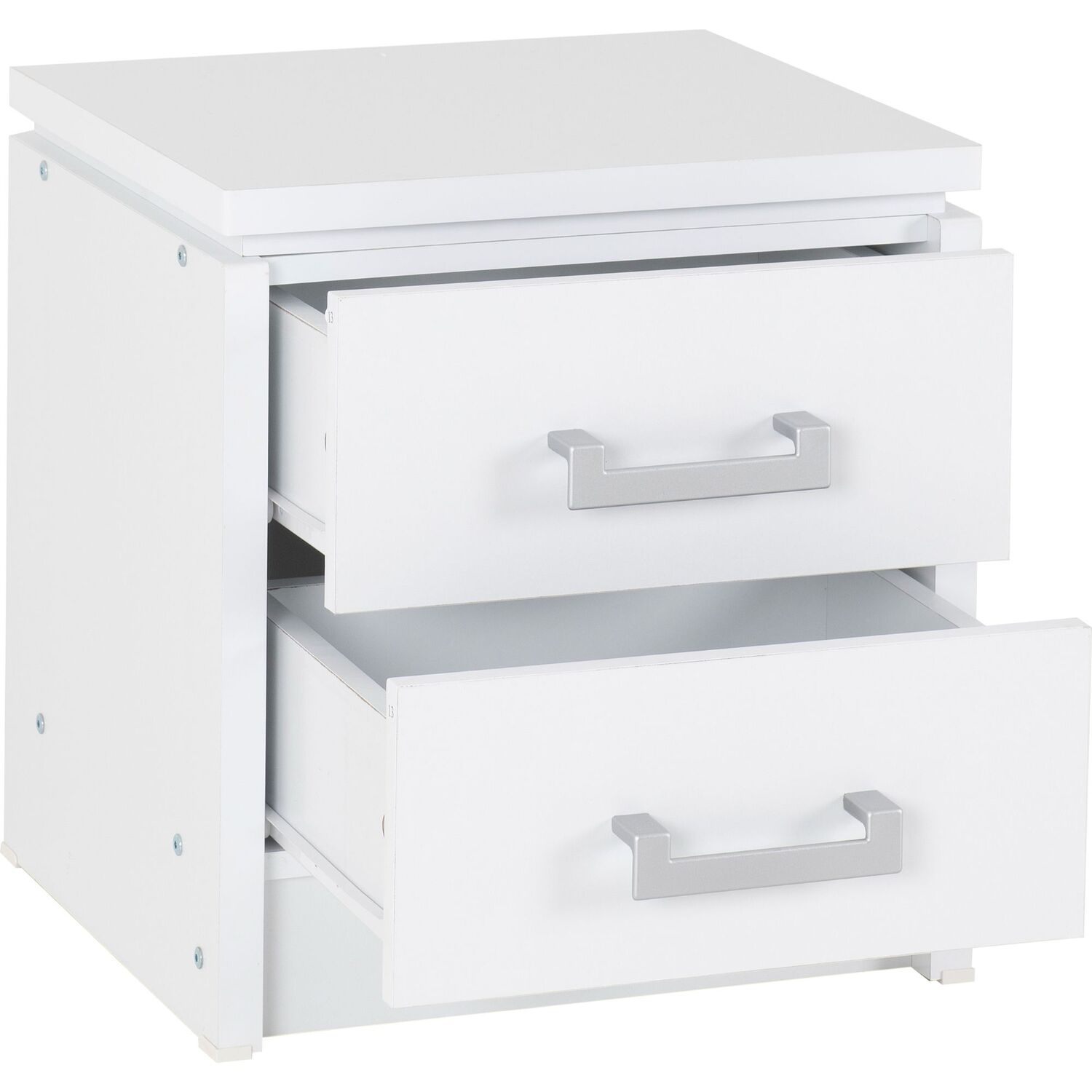 Charles 2 Drawer Bedside White - White
