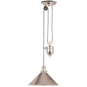 Provence 1 Light Dome Ceiling Pendant Polished Nickel, E27