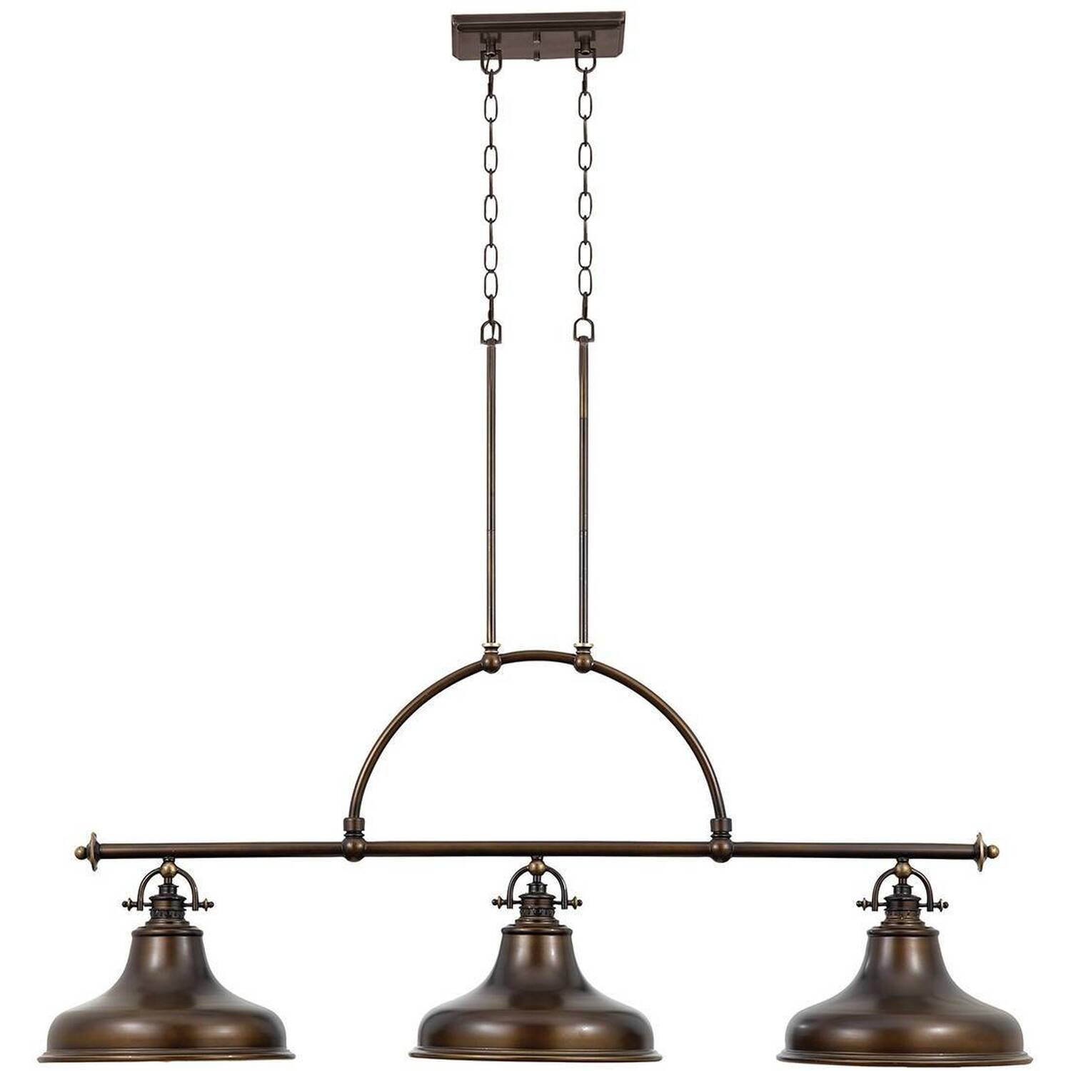 Emery 3 Light Pendant Bar Chandelier Light Palladian Bronze, E27 - Palladian Bronze
