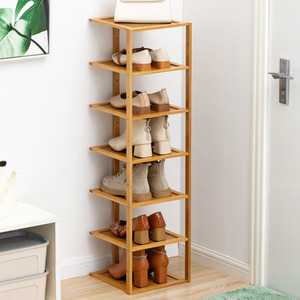 7 Tiers Bamboo Shoe Rack for Entryway Hallway