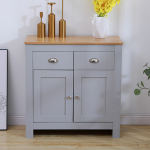 HMD Wooden 2 Drawers 2 Doors Sideboards Storage Cabinet
