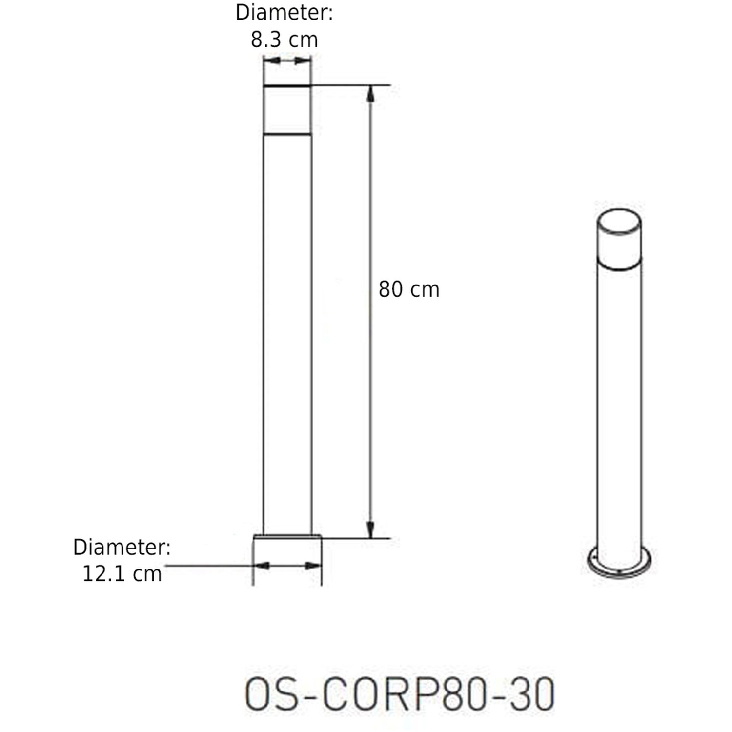Cgc Cortez Dark Grey Tall Outdoor Post Light - Grey