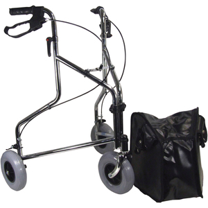 Three Wheeled Steel Walker with Bag