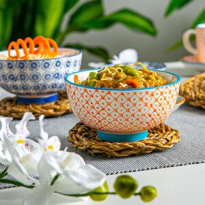 Hand-Printed Rice Bowls - 12cm - Pack of 6