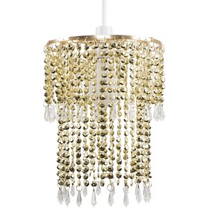 Modern Decorative Gold Jewel Acrylic Bead Ceiling Pendant Light Shade