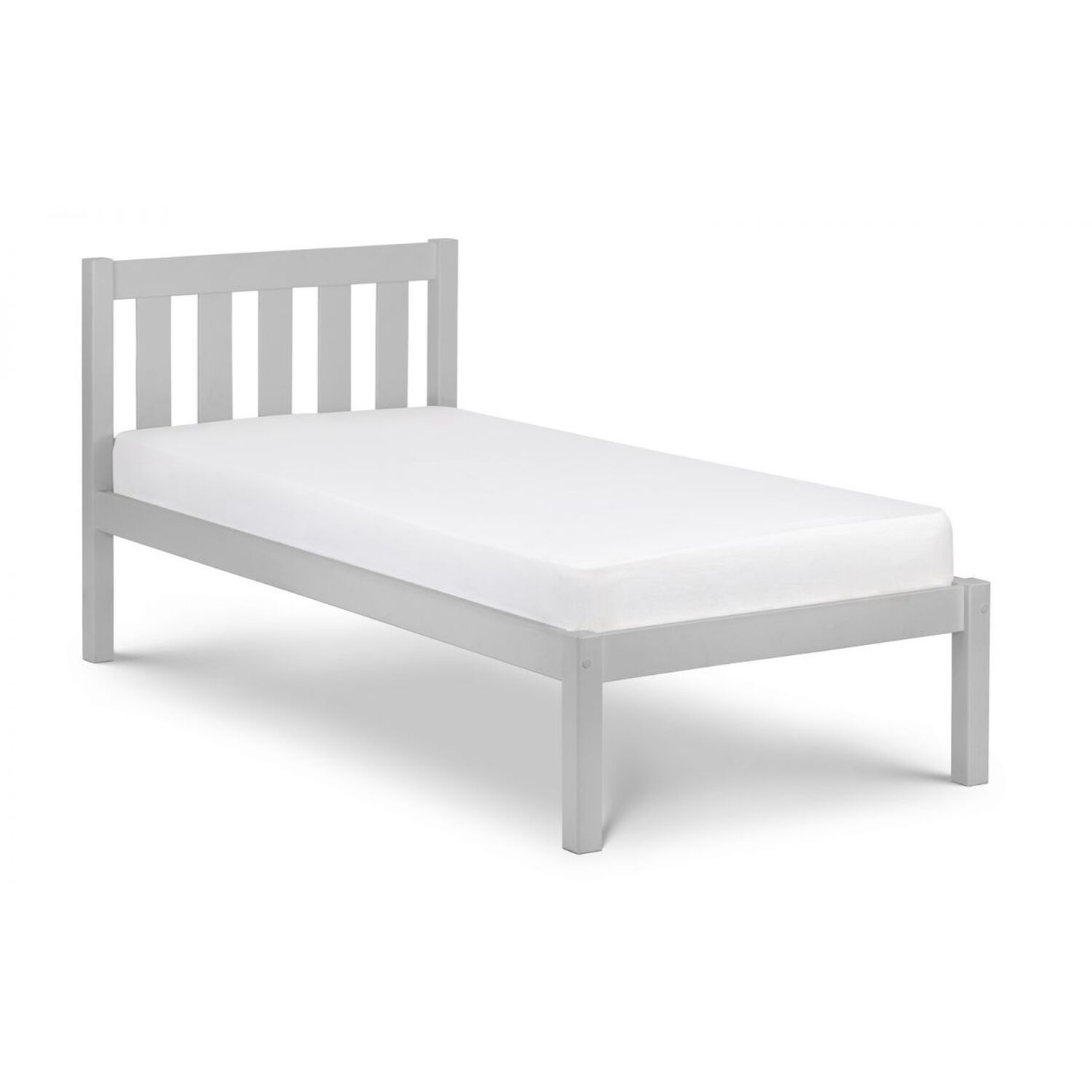 Solid Pine Low Foot End Bed - Dove Grey Double