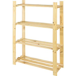 Natural Pine / 30cm / 120cm Pine Pre Sanded Slatted Shelf Unit shot 4571349
