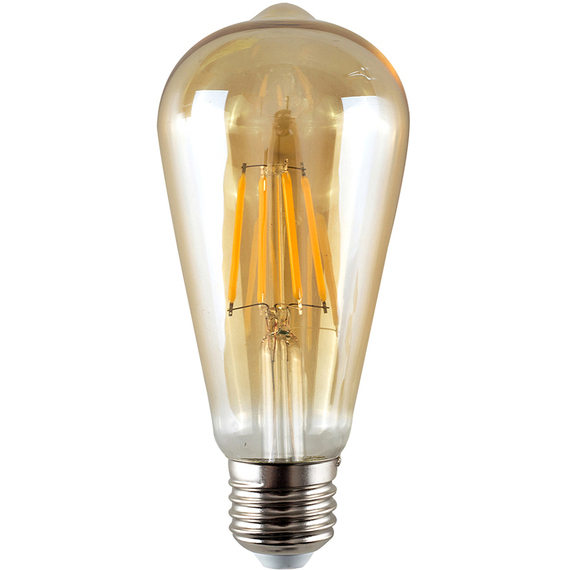 3 Pack E27 Amber Glass Pear LED 4W Warm White 1800K Light Bulbs