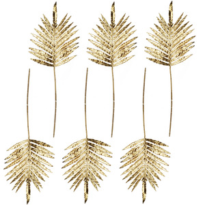 Pack of 6 Gold Palm Leaf