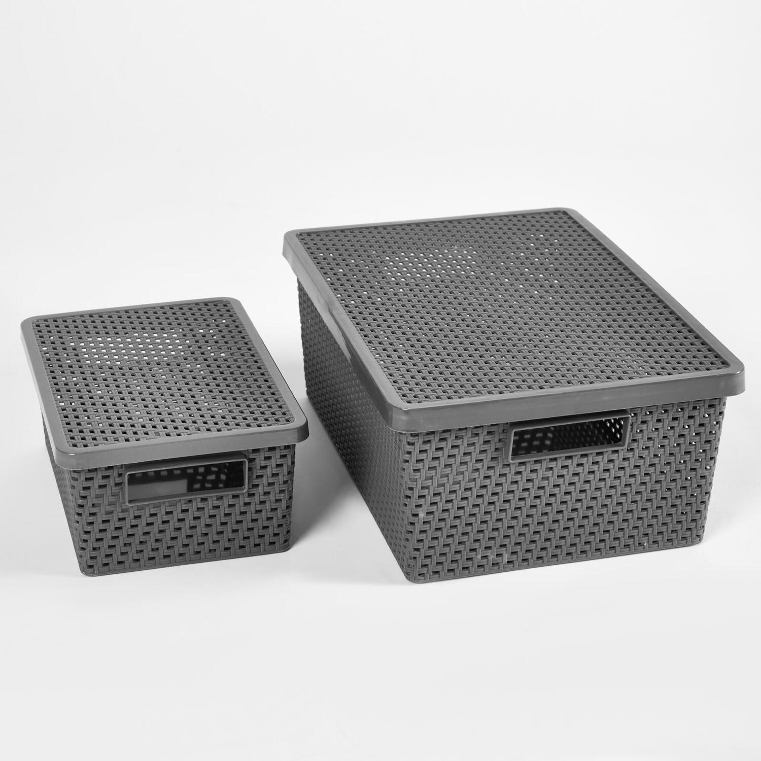 Pack Of Rattan Storage Box