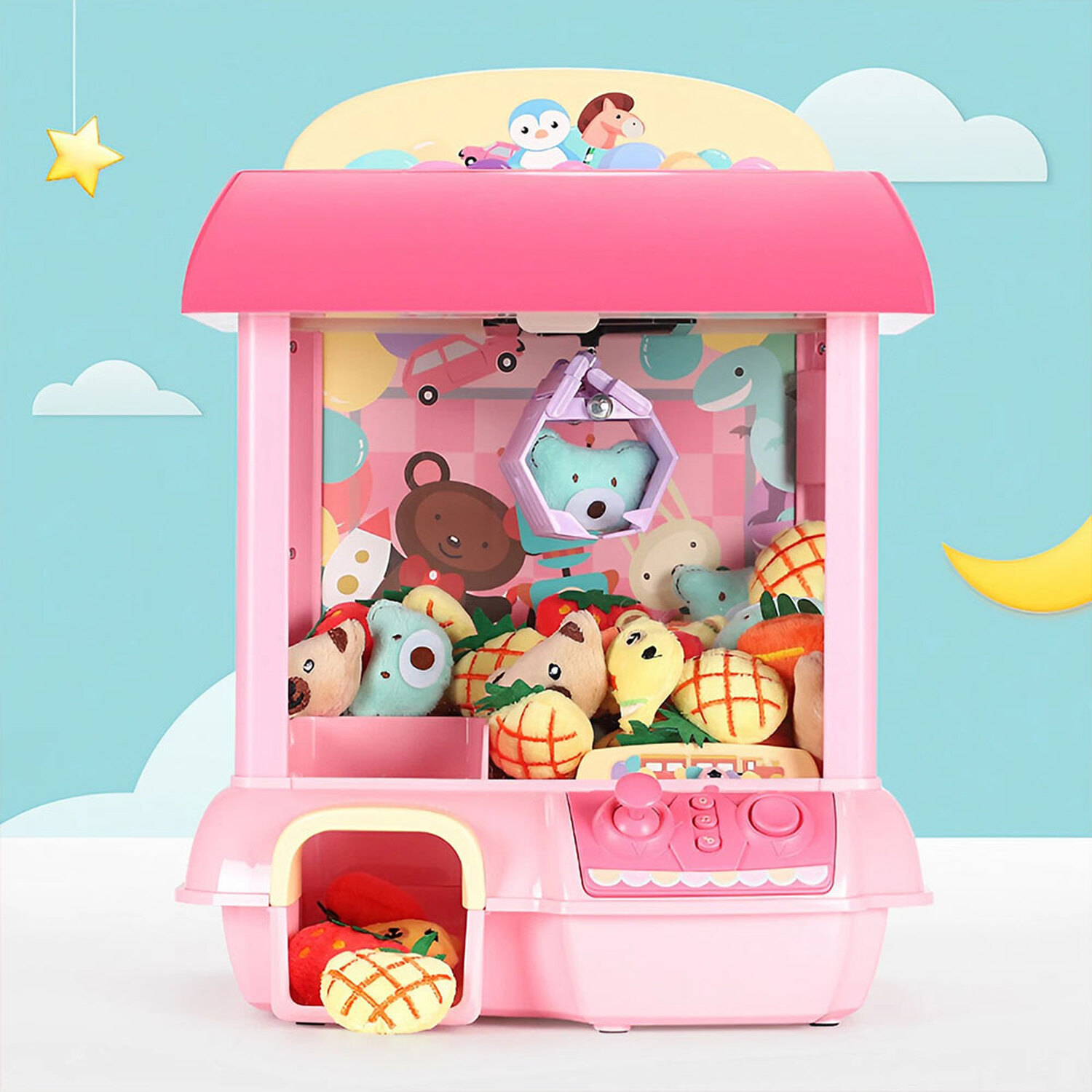 Doll Machine Wireless Doll Claw Machine Kids Toy with 6 Dolls