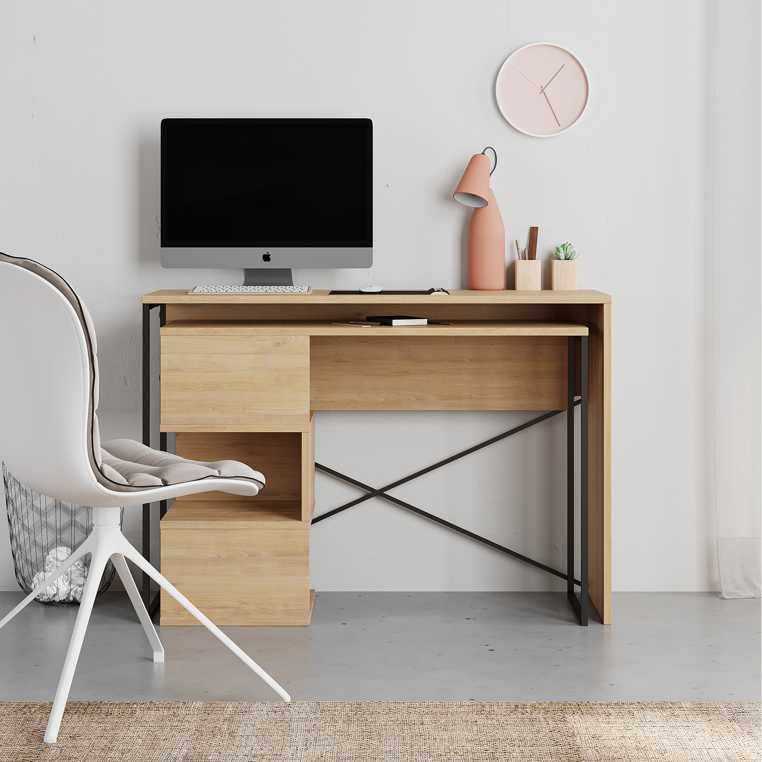 Badau Modern Multipurpose Working Table - Oak