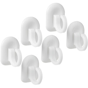 wilko Pack of 6 Small Self Adhesive Hooks