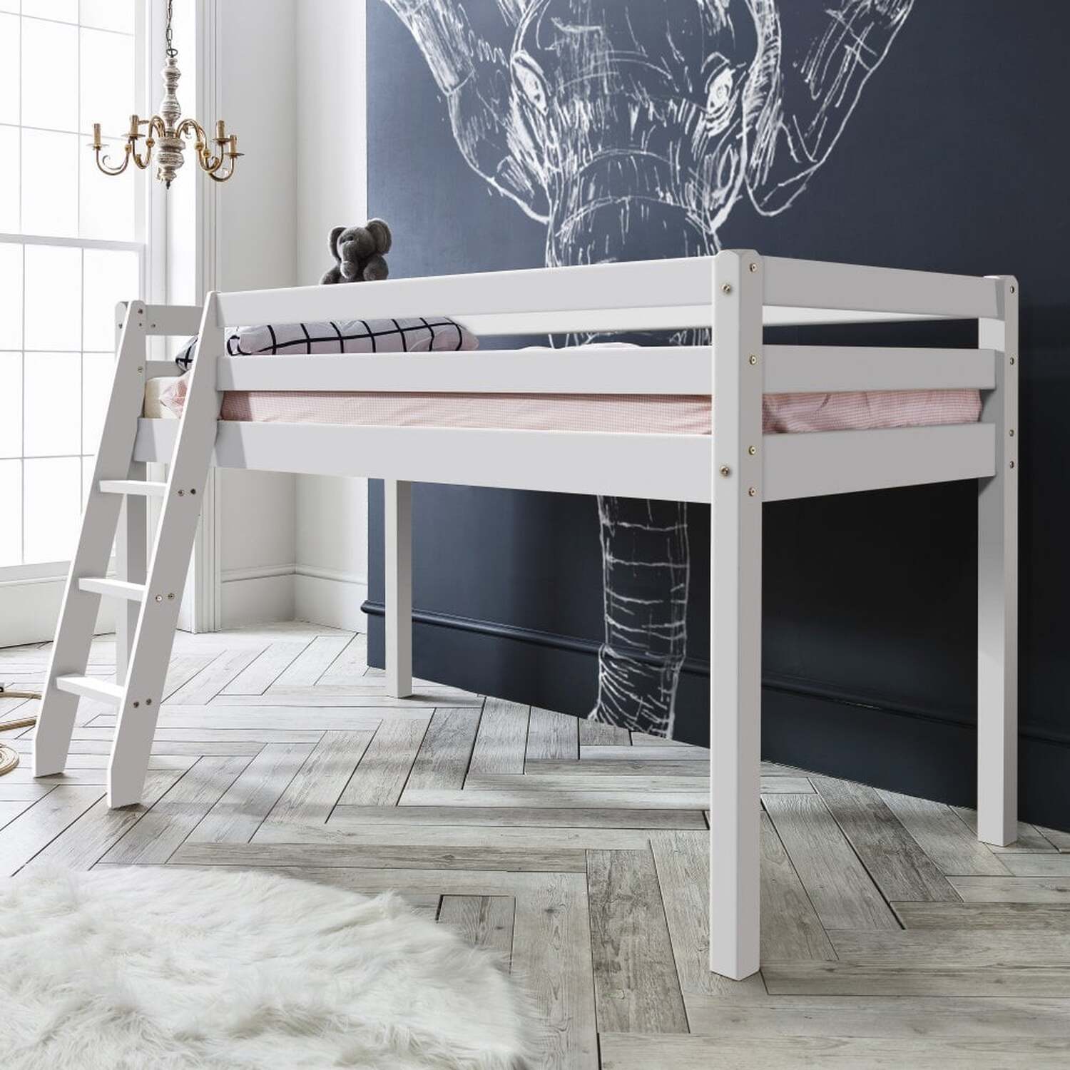 Thor Midsleeper Cabin Bed With White Frame - White