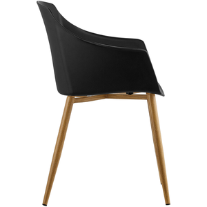 Black Single Eden Plastic Dining Chair with Padded Leather Cushions for Dining Room shot 5630269
