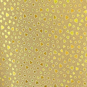 Pack of 10 Sheets Gold Hearts Paper