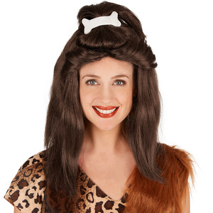 Women'S Stone Age Wig with Bones