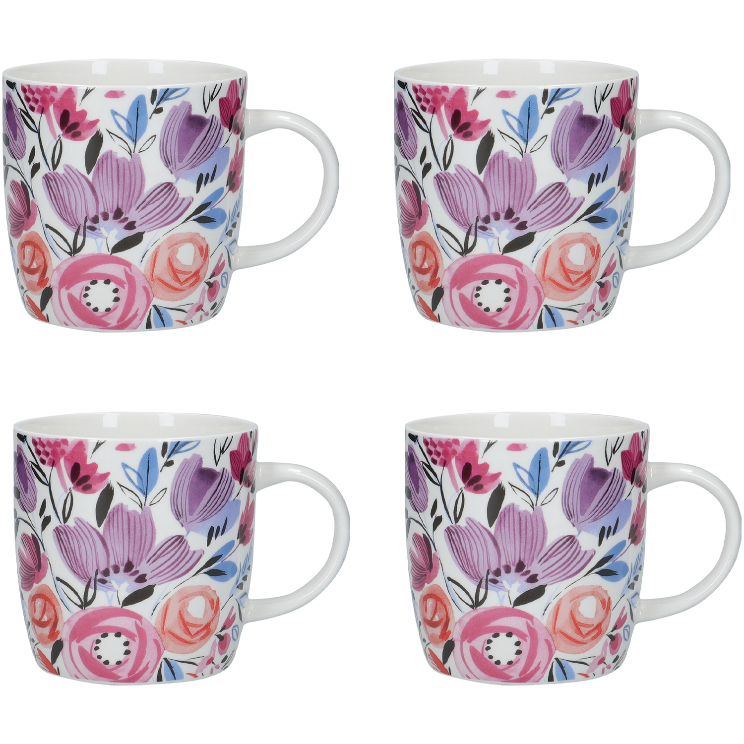 Image of 4-Piece Modern Rose Barrel Mug Set&hellip;
