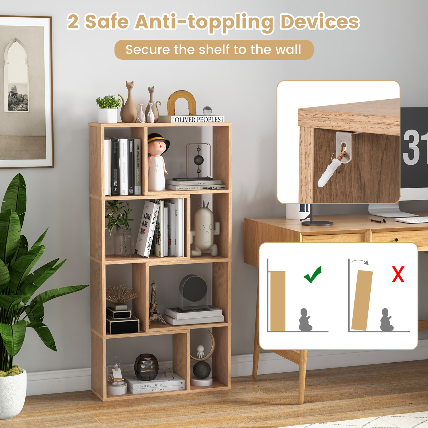 8-cube Storage Organiser - Brown