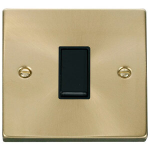 Satin  Brushed Brass 10A 1 Gang 2 Way Light Switch