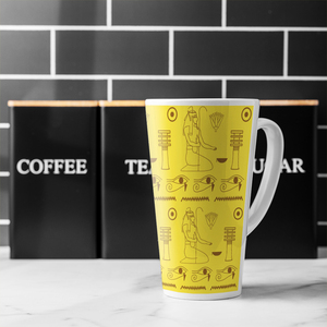 Pattern Of Egyptian Hieroglyphics Latte Mug