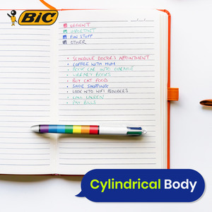 BIC 4 Colours Rainbow Pens 1.0mm Retractable Pack of 3