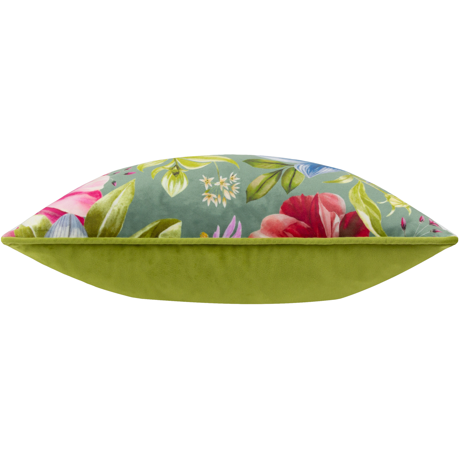 Nectar Garden Petunia Floral Piped Cushion - Teal Polyester