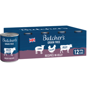 Butchers Recipes in Jelly Dog Food Tins
