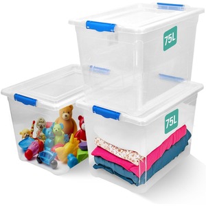 Clear Clip Lock Clear Plastic Storage Boxes with Lids shot 6984449