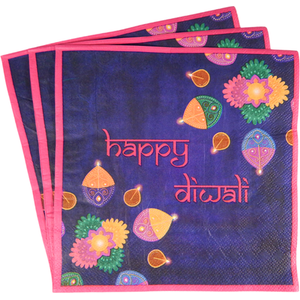 Happy Diwali Purple Party Napkins