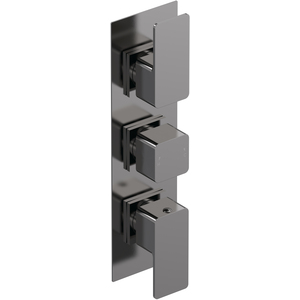 Concealed Triple Thermostatic Shower Valve 2 Outlets Grey
