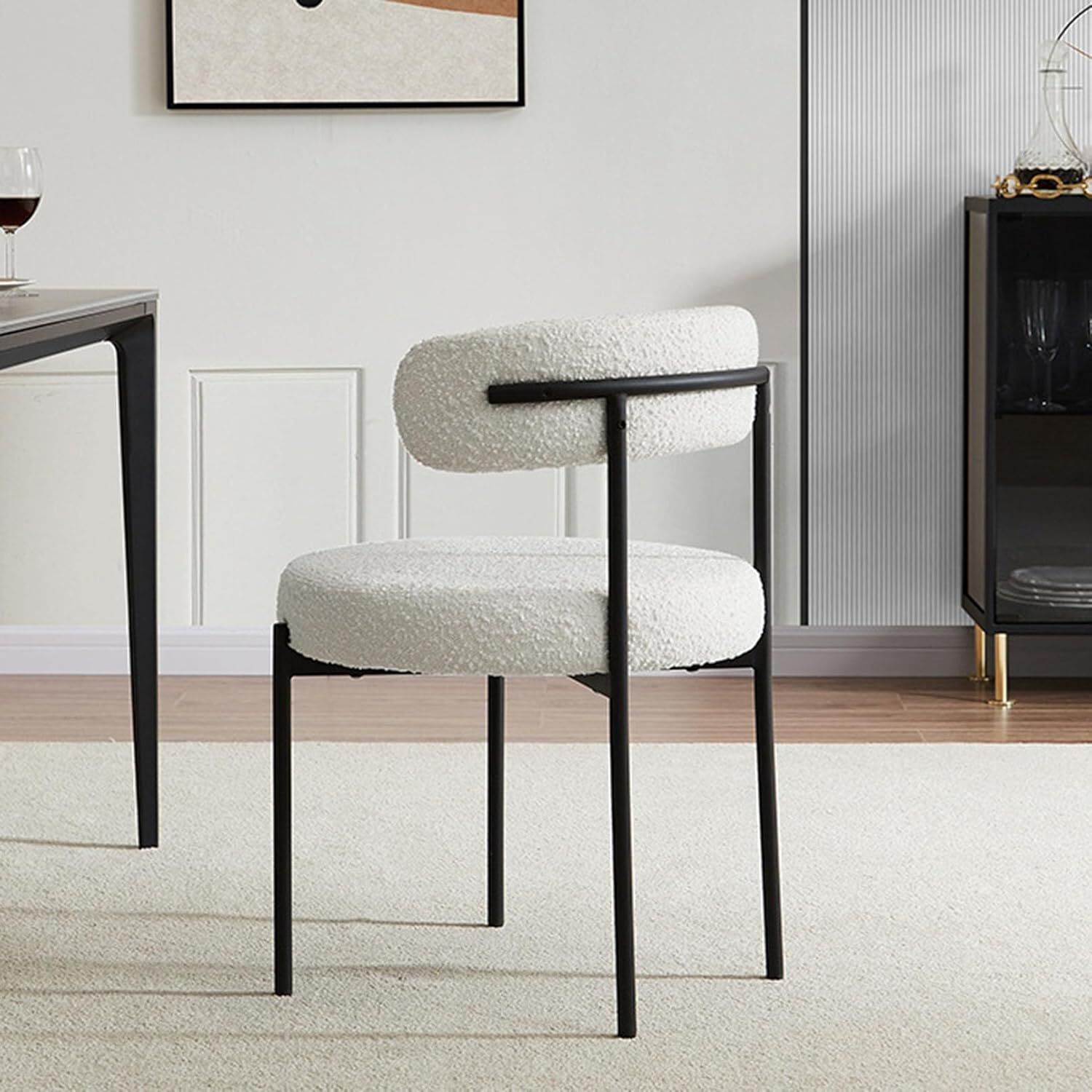 Elysian Boucle Dining Chair - White 2