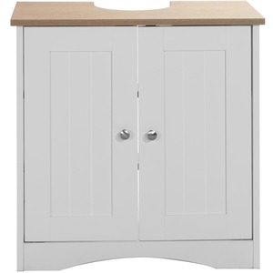 White & Oak Bathroom Under Sink Cabinet Storage Furniture shot 7357756