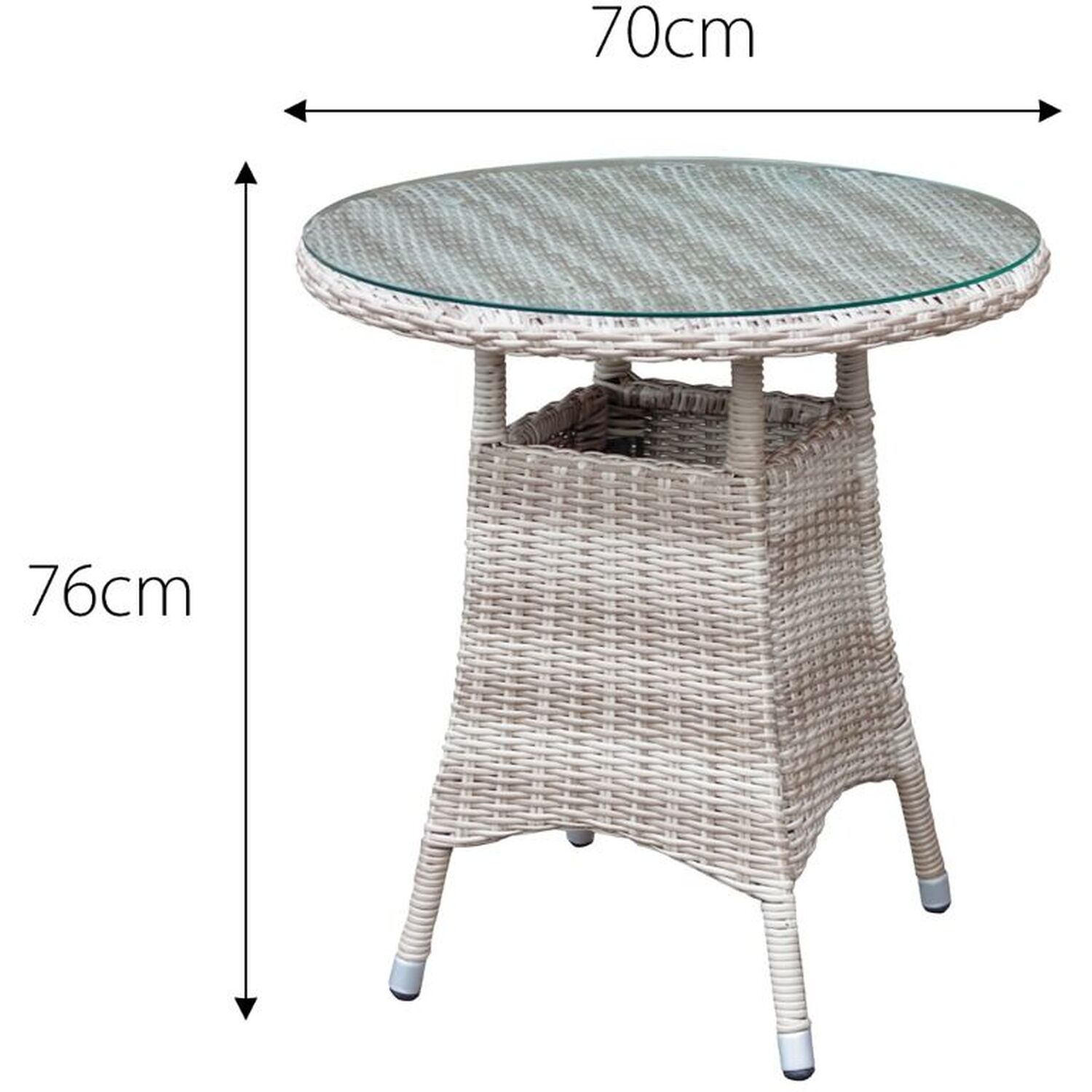 Palmera Rattan Stacking 2 Seat Bistro Set - Sandy White