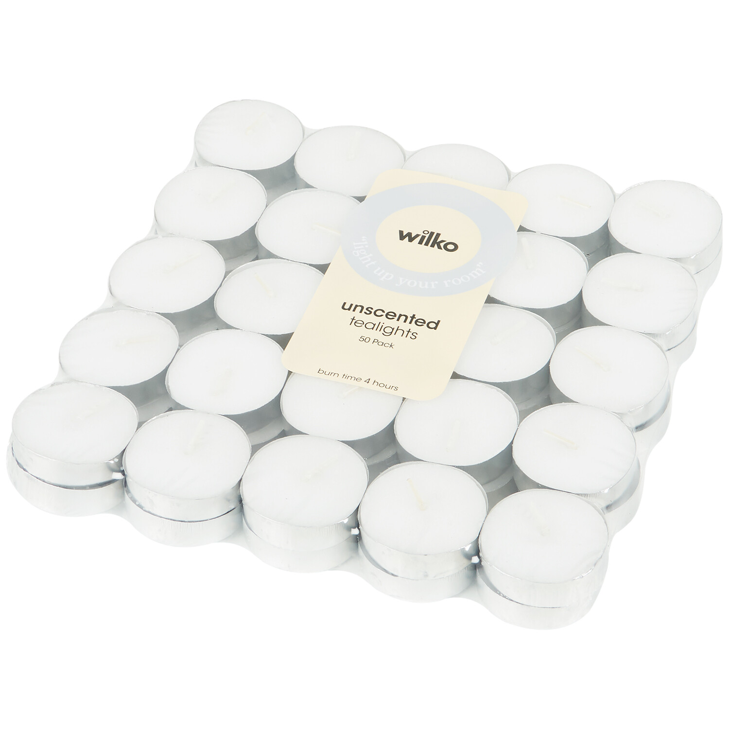 Darice Tea Lights – 10 Pezzi Di Candele Tealight Bianche Con Contenitore Argento, Senza Profumo
