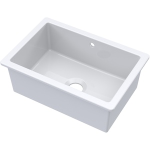 Fireclay 1 Bowl Undermount Kitchen SinkOverflow 711mm