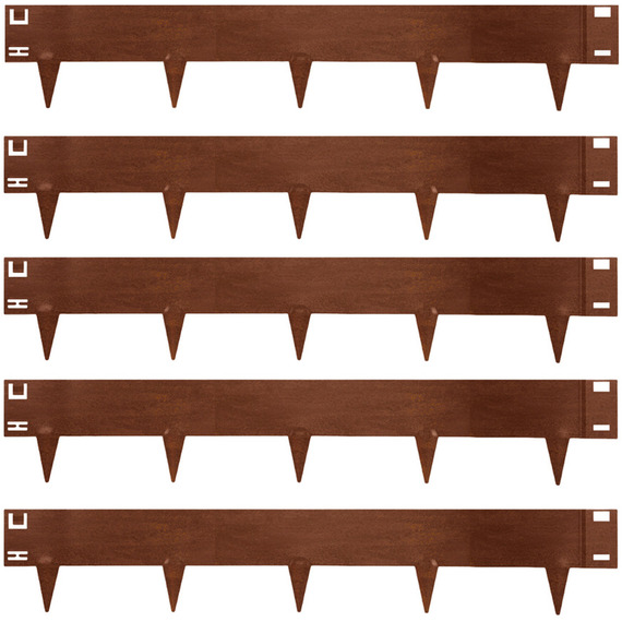 5 Piece Steel Garden Lawn Edging Border Set