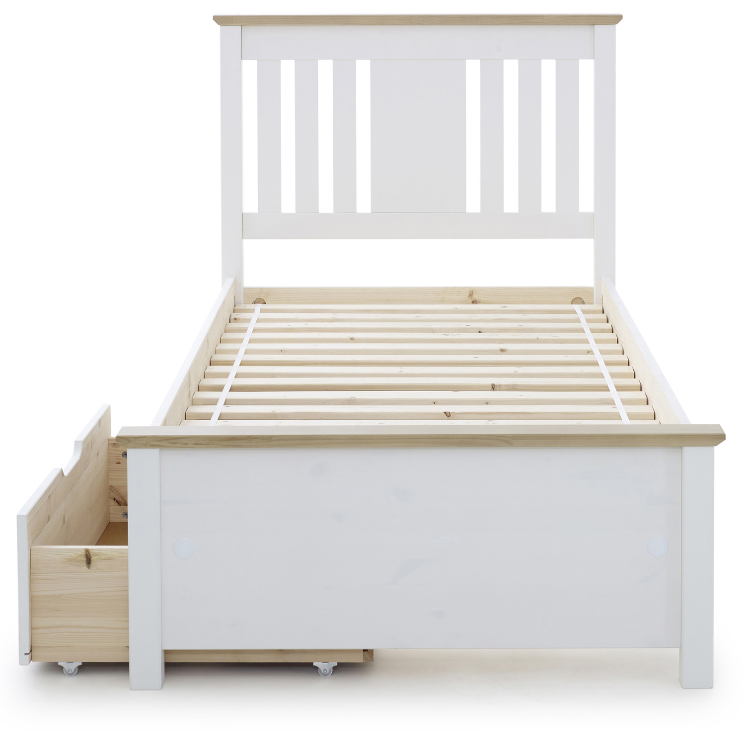Northwood Kids White Single Bed With 2 Storage Drawers - White