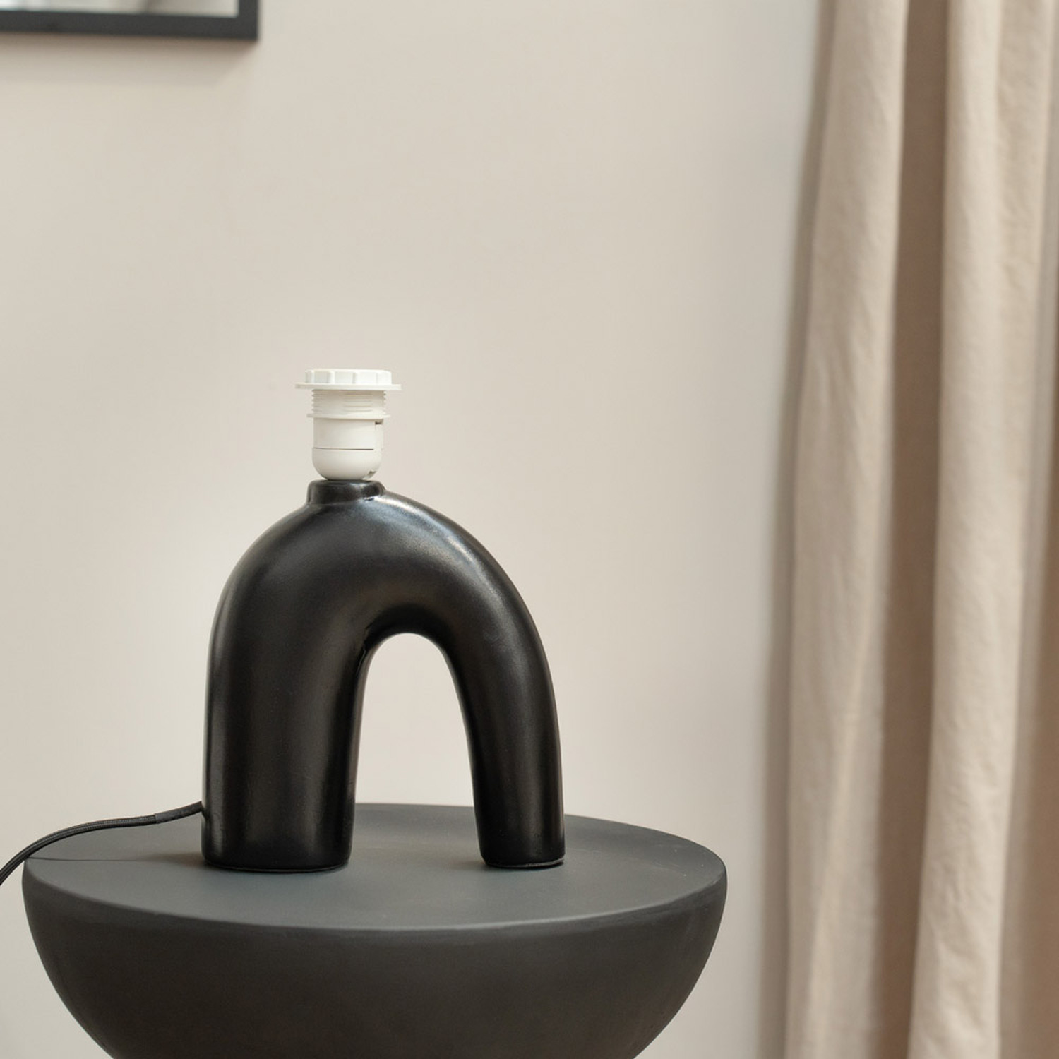 Image of Lia Abstract Arch Ceramic Table Lamp&hellip;