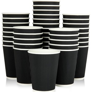 12oz Disposable Kraft Paper Cup Coffee Cups - Black