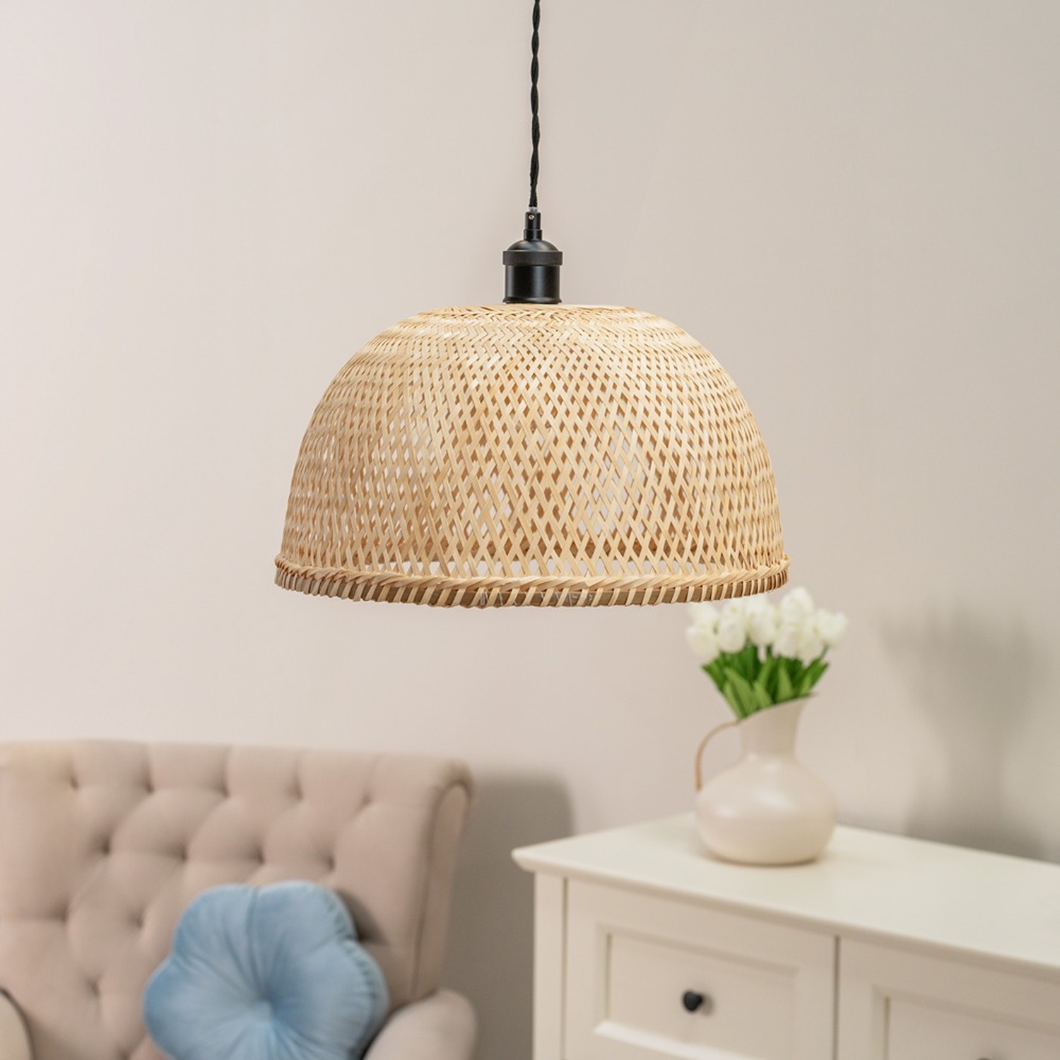Image of Rosa Natural Bamboo Dome Handmade Ceiling&hellip;