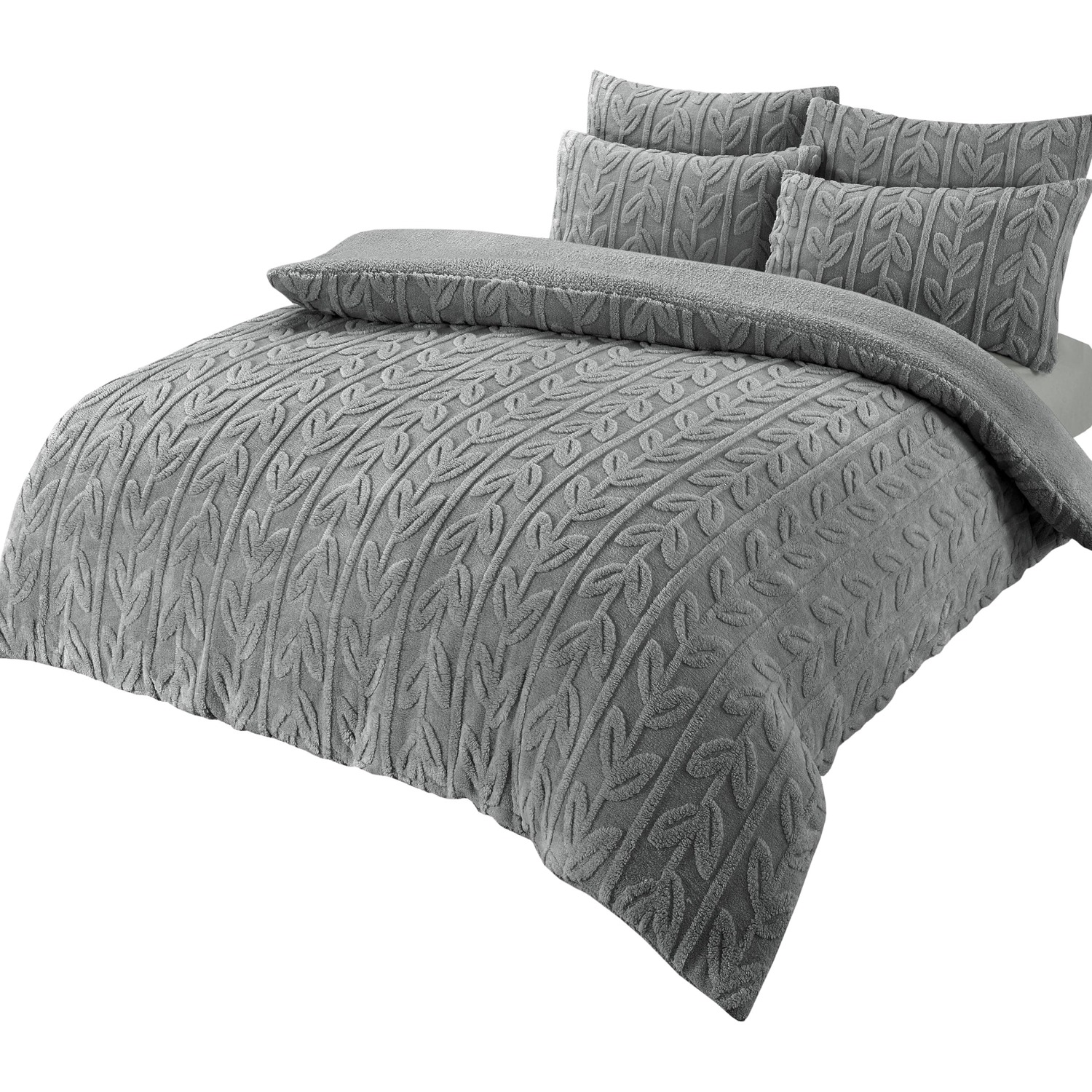 NewEdgeBlinds - Teddy Duvet Set - Double - Grey