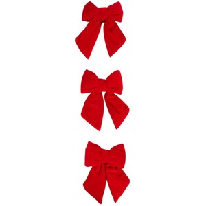 Set of 3 Chunky Plush Bow Tree Decorations