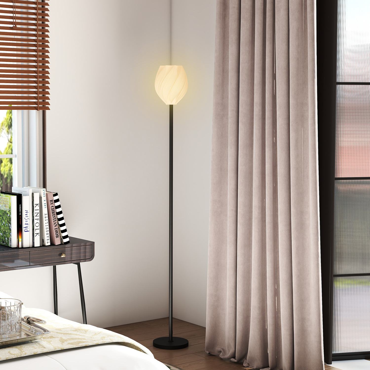 Image of HOMCOM 3D Printed Floor Lamp with&hellip;