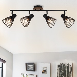 COSYLYTE Hadley 4 Light Spotlight with Wooden Backplate