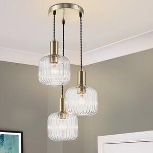 COSYLYTE Maple 3 Light Glass Cluster Pendant Light