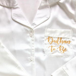Dulhan To Be Pyjamas White and Gold Small